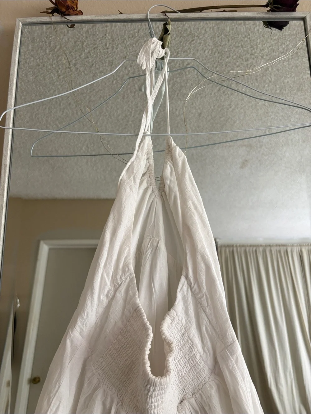 Abercrombie & Fitch White Tiered Halter Maxi Dress